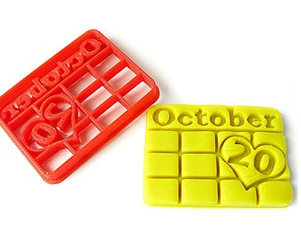 CALENDAR/ DATE Custom Cookie Cutter Stamp, Fondant Cutter. Personalized 3D Printed Unique Birthday Wedding Anniversary Gift. DIY Party Favor