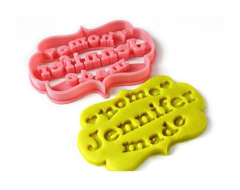 HOMEMADE Custom Name / Brand Cookie Cutter, Fondant Cutter, Personalized Plaque Cookie Stamp, 3D printed Unique Bakers/ Girlfriend/ Mom Gift