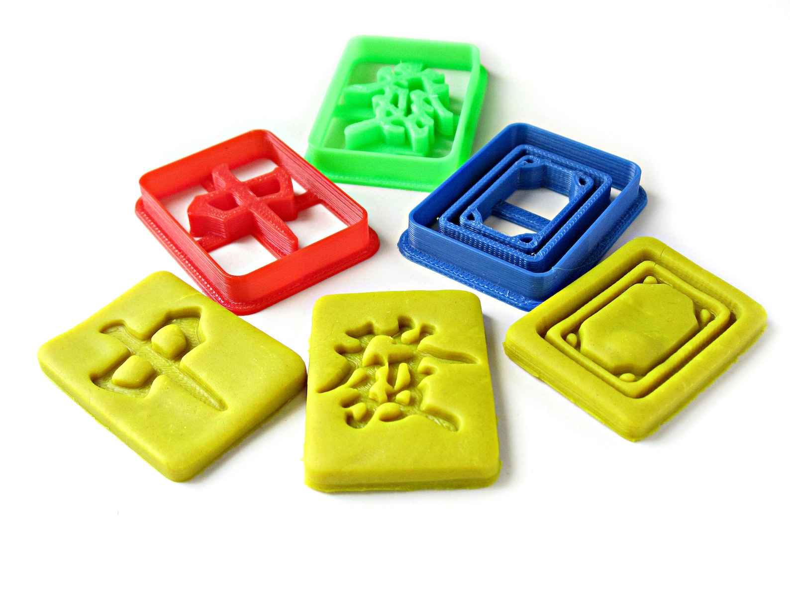 Chinese Mahjong Cookie Cutter Set Three Dragon Honor Tiles Etsy Hong Kong