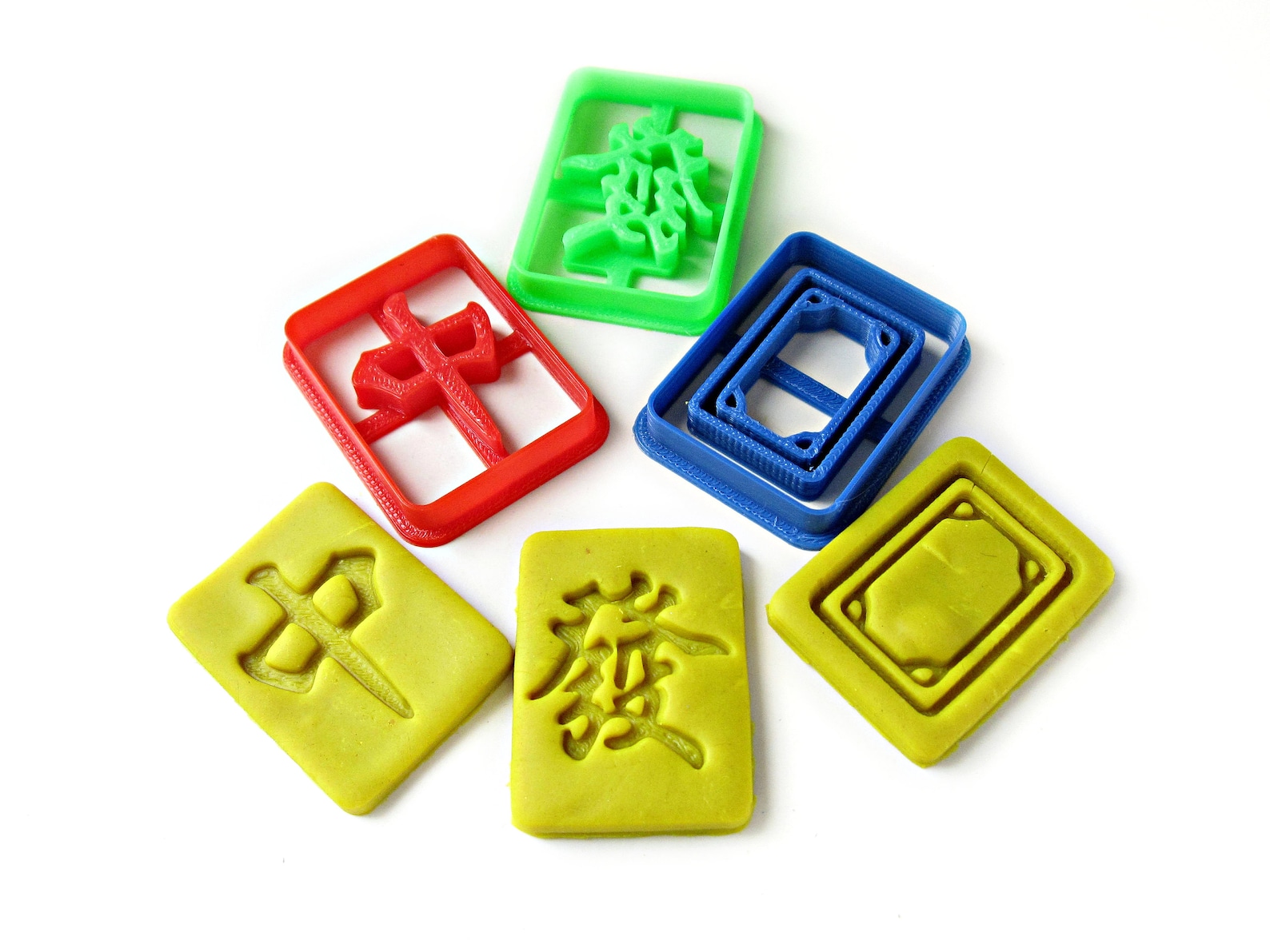 Chinese Mahjong Cookie Cutter Set Three Dragon Honor Tiles Etsy Hong Kong