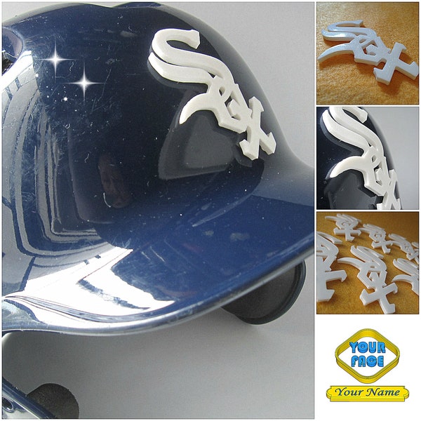 Custom made 3D Baseball Helmet Decal. 3D Printed Team Logo decal 9 pcs+ Set. Sports Equipment Softball Tball Football Hockey, Safety Hat