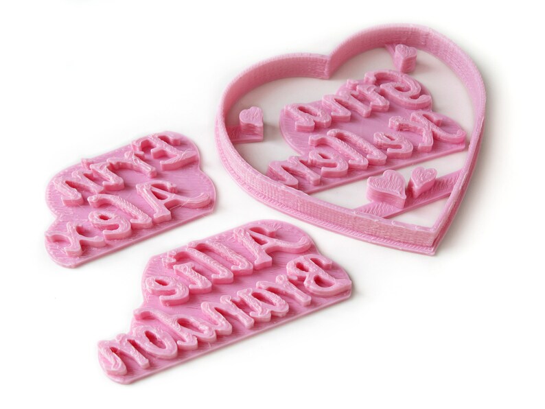 HEART Custom Cookie Cutter Personalized Cookie Stamp Fondant Etsy
