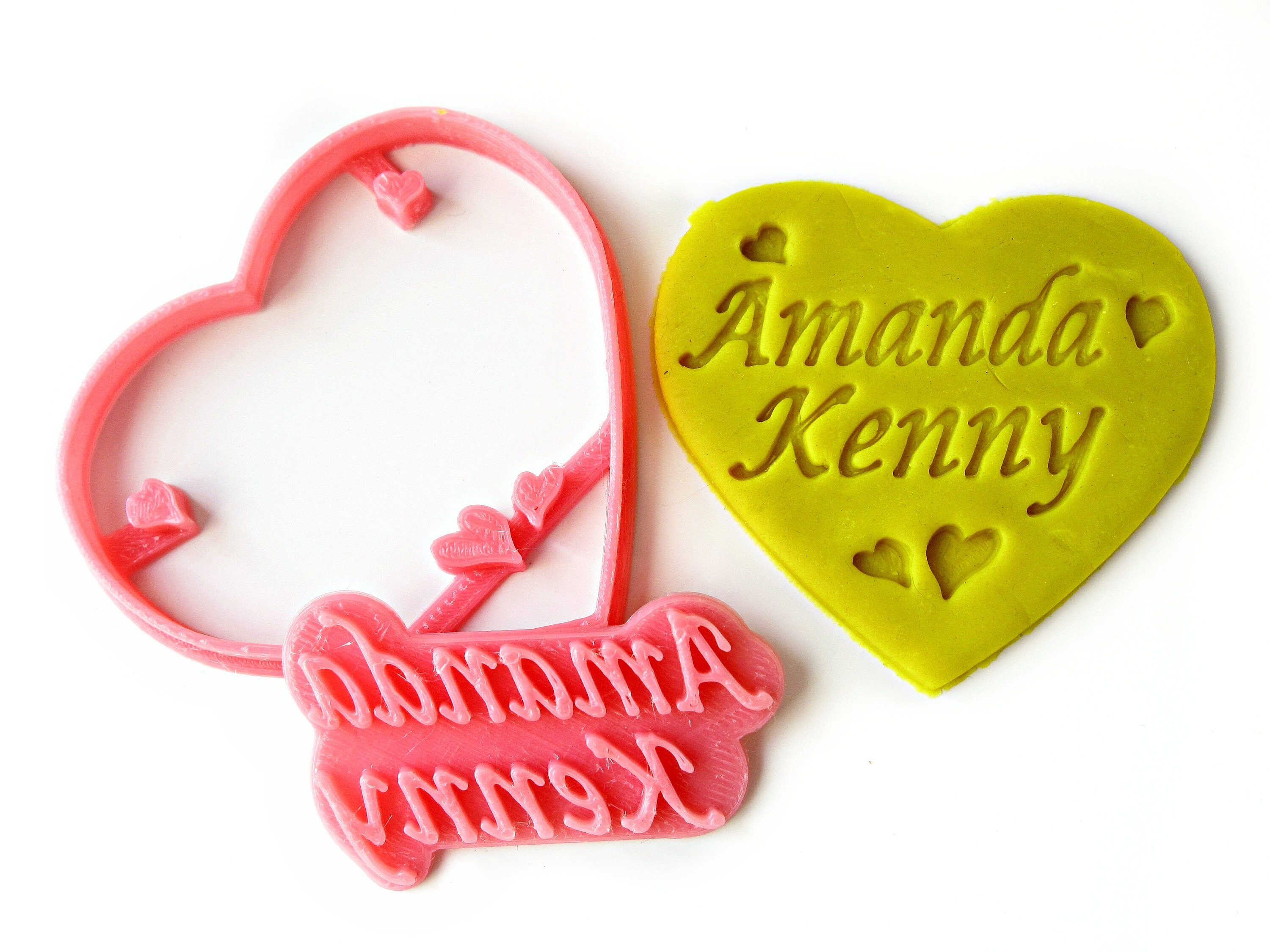 HEART Custom Cookie Cutter Personalized Cookie Stamp Fondant Etsy