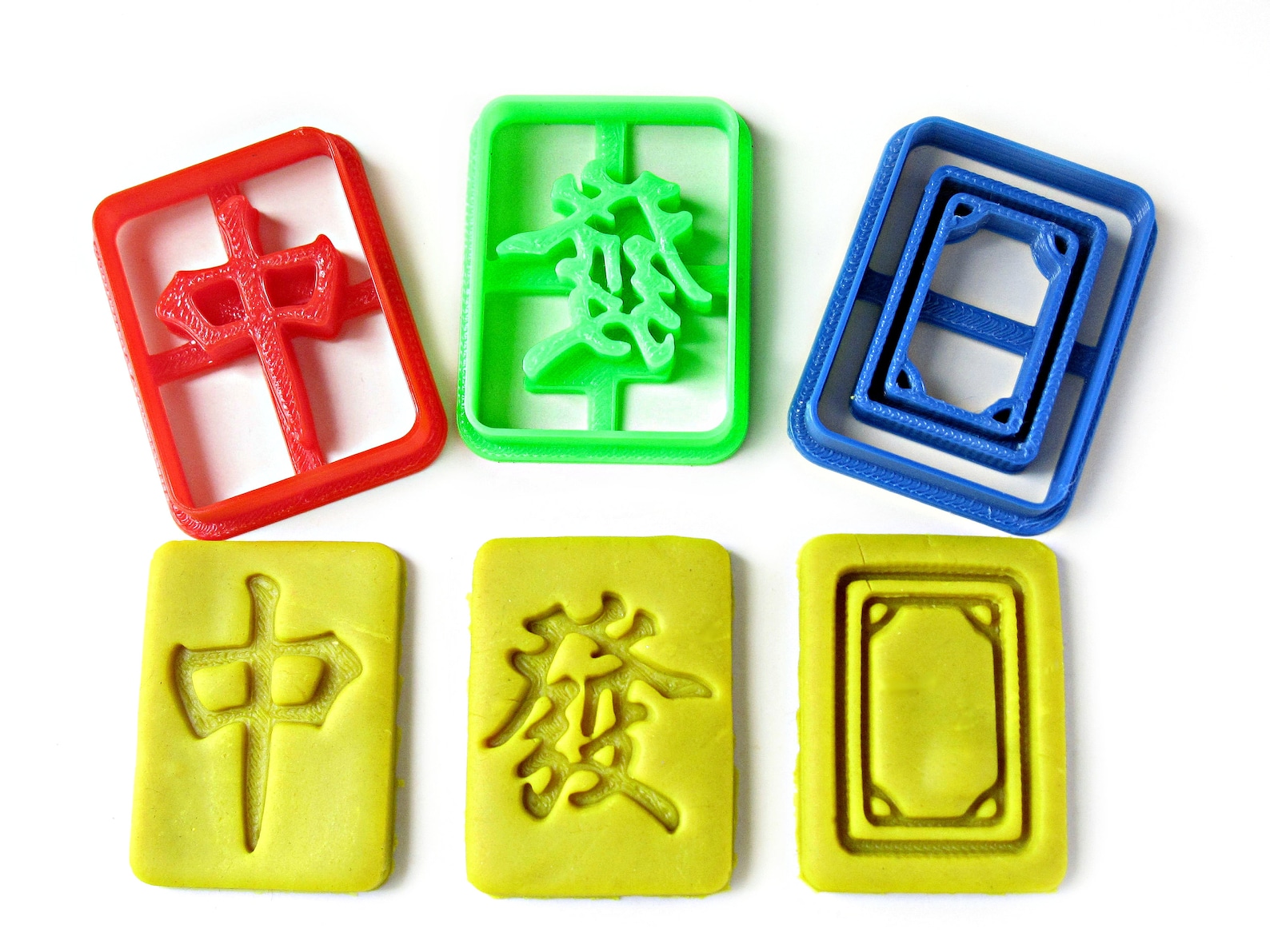 Chinese Mahjong Cookie Cutter Set Three Dragon Honor Tiles Etsy