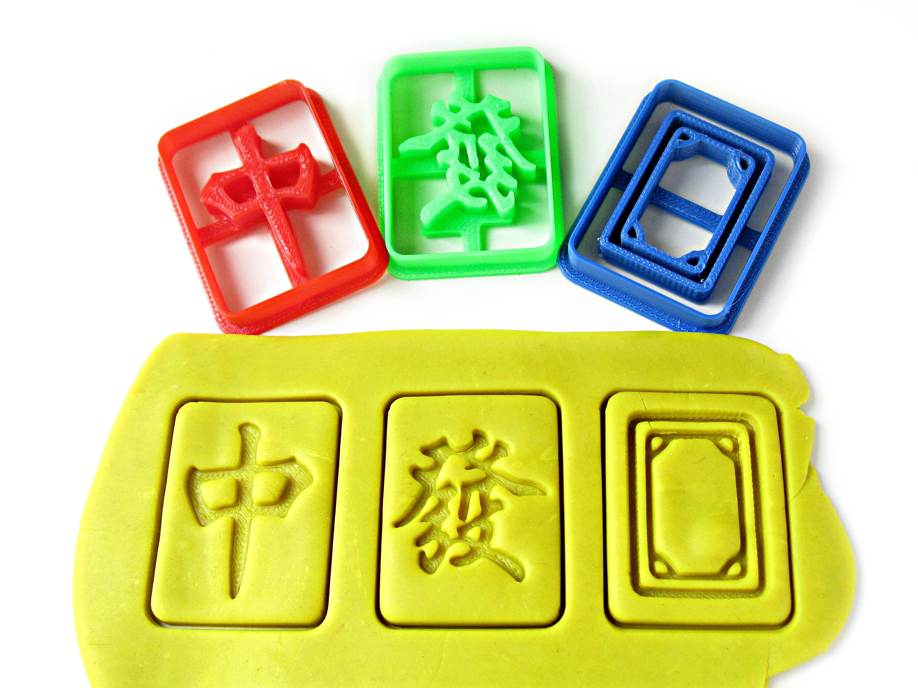 Chinese Mahjong Cookie Cutter Set Three Dragon Honor Tiles Etsy Australia