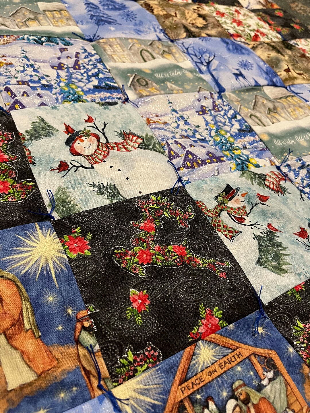 Classic Christmas Throw Quilt Quilt Patchwork Princess Etsy
