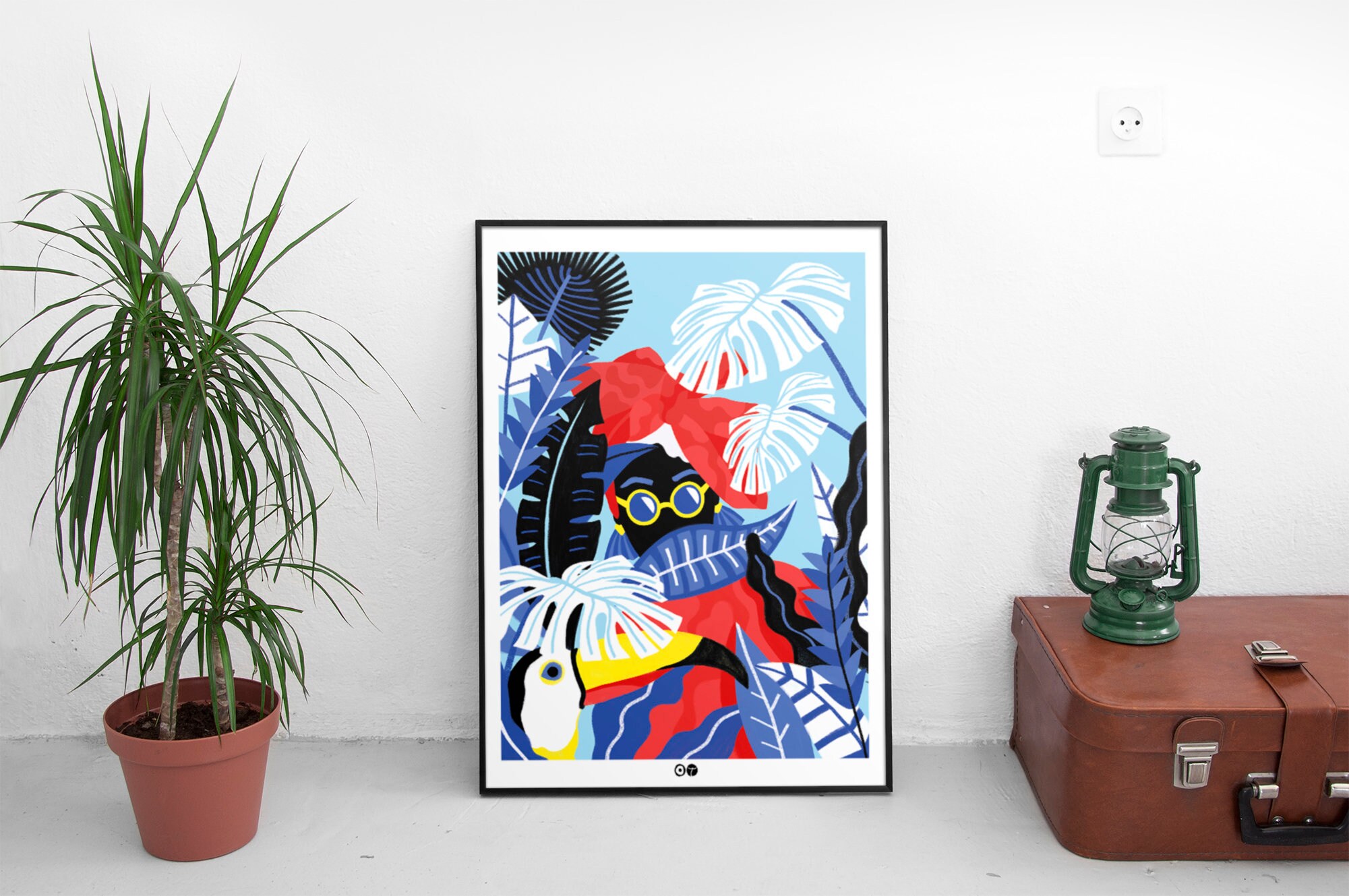 Affiche Jungle - Toucan Summer Poster- Feuilles- Botanique Décoration Couleur Cadeau Parfait -