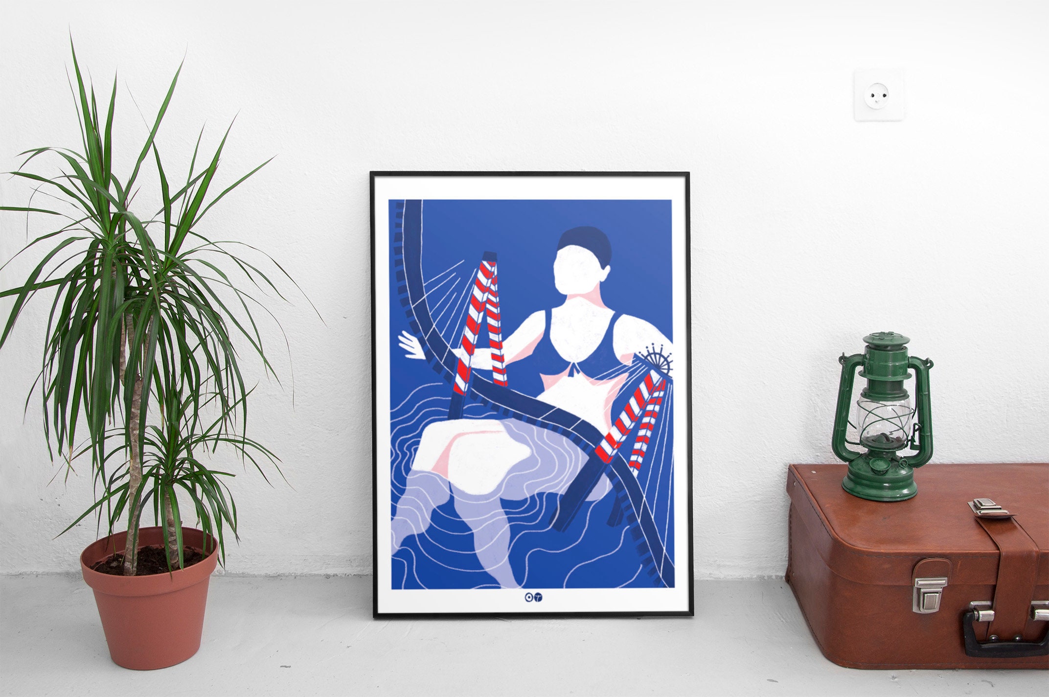 Affiche Pont - Saint-Nazaire- Port Mer Nage Poster St Nazaire Côte Bateau Paquebot St-Nazaire Cadeau