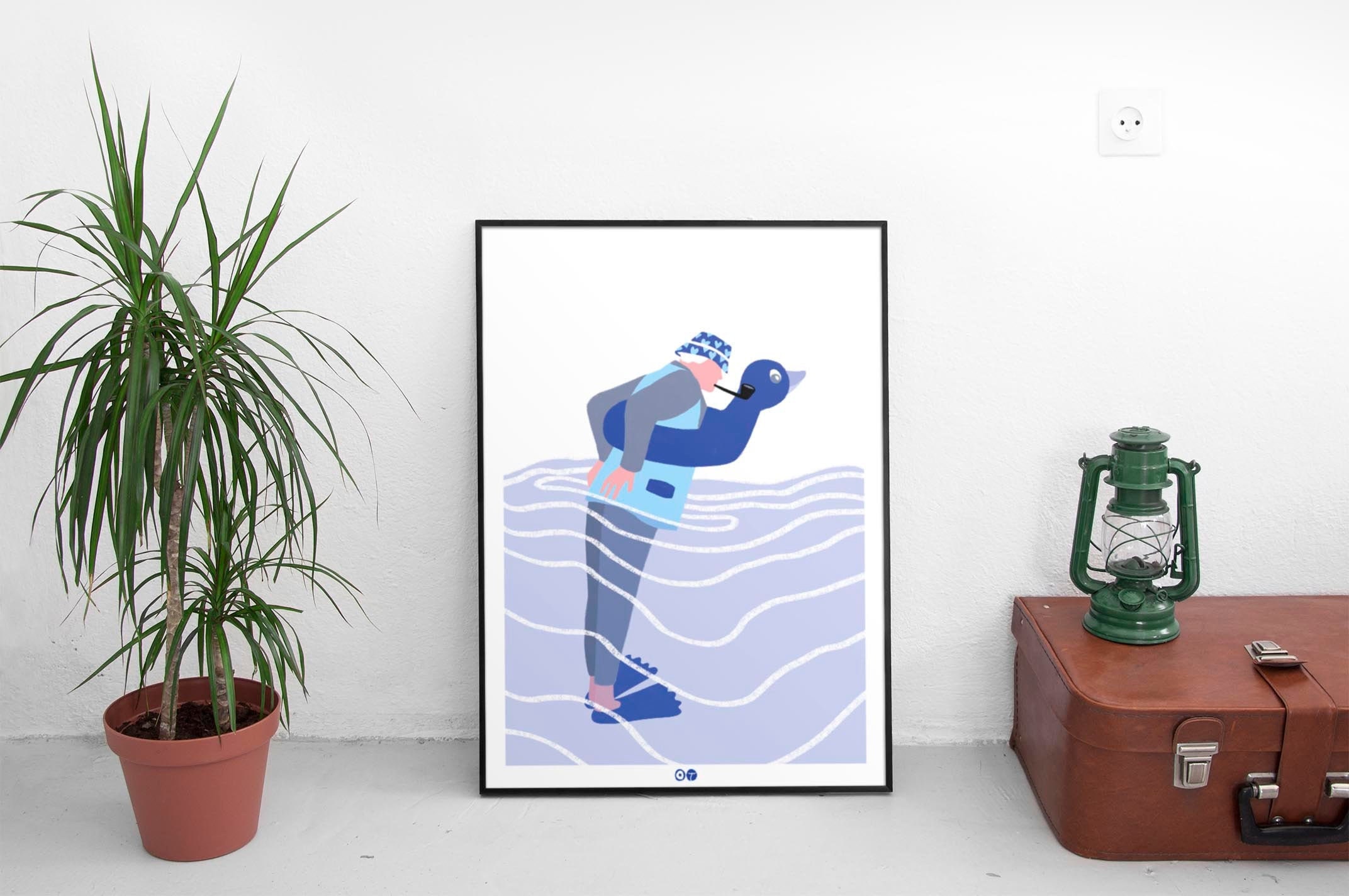 Affiche Monsieur Hulot - Les Vacances de Monsieur Hulot Saint Marc sur Mer Poster Décoration Cadre C