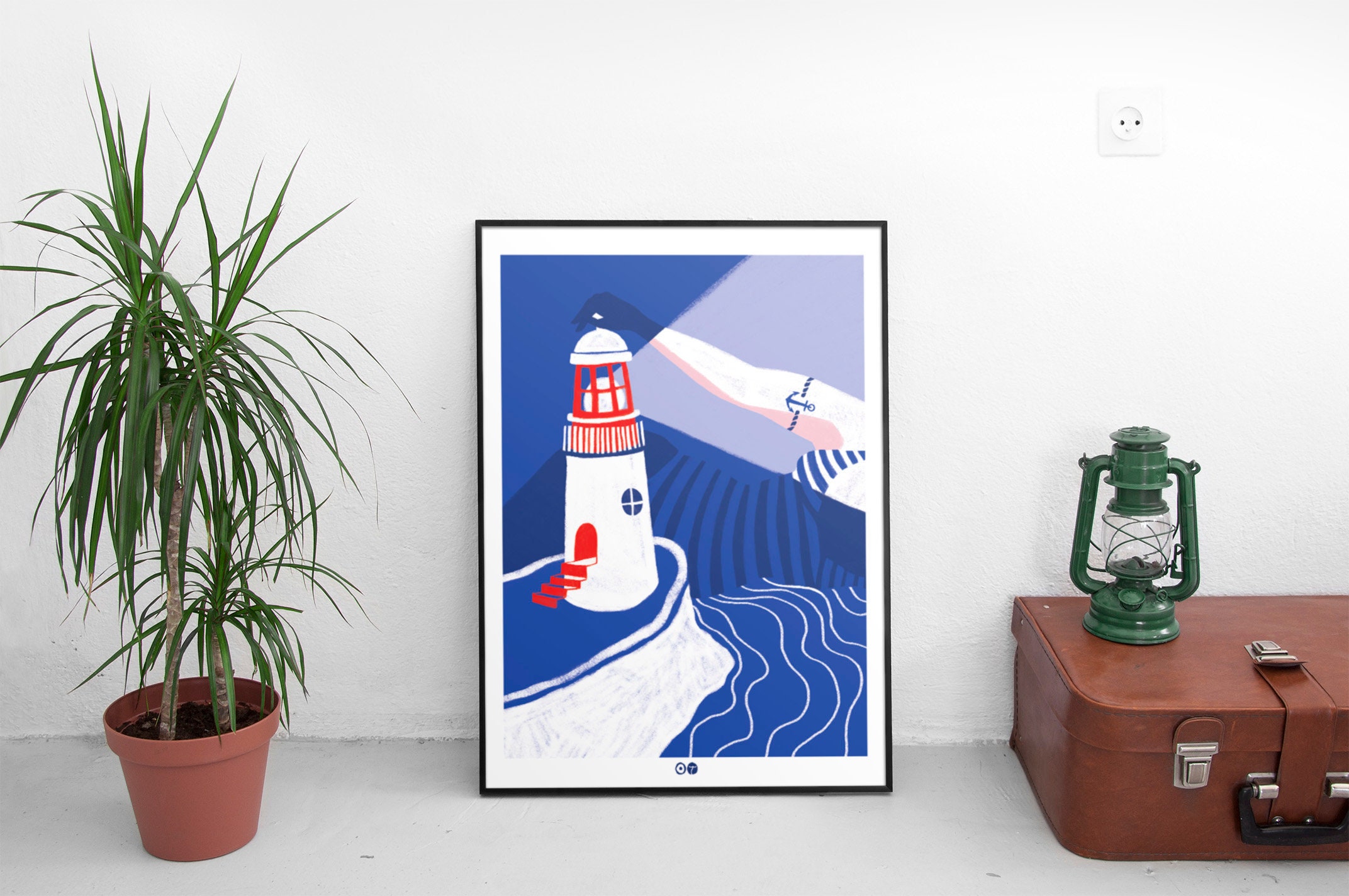 Affiche Phare - Saint-Nazaire- Port Mer Nage Poster St Nazaire Côte Bateau Paquebot St-Nazaire Cadea