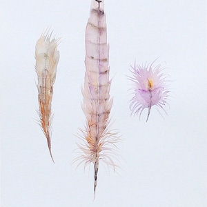 Watercolor Home Decor,Watercolor Feathers,Original Watercolour Painting,Wall Art