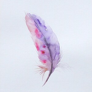 Watercolor Home Decor,Watercolor Feather,Original Watercolour Painting,Wall Art