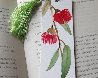 Original Watercolor Painting Bookmark, Floral Bookmark, Hand Painted Bookmark