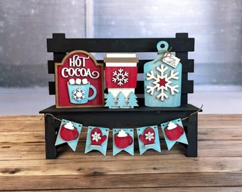 Farmhouse Interchangeable Sign Decor | Tiered Tray | Interchangeable Bench | Shelf Sitter | Winter Signs