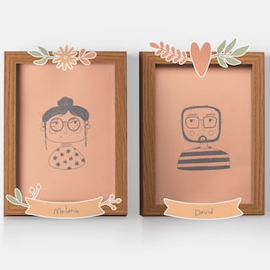 Custom Couple Portrait, Couple Illustration, Valentine&#39;s Day Gift, Engagement Gift, Family Portrait, Husband Wife Gift, Wedding Anniversary