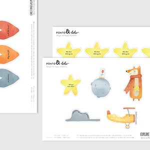 The Little Prince Printable Party Kit, Le Petit Prince digital party set, Party decoration, Baby shower, first birthday, DIY decor, one year image 2