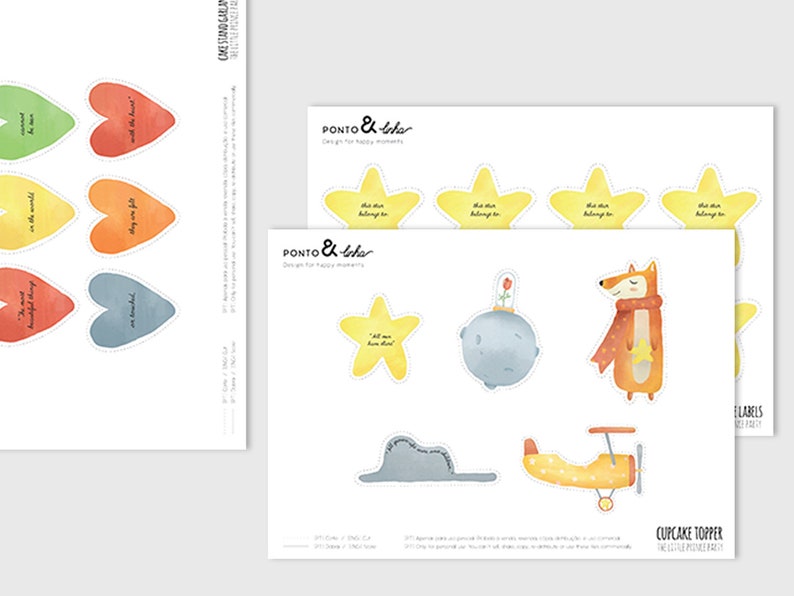 The Little Prince Printable Party Kit, Le Petit Prince digital party set, Party decoration, Baby shower, first birthday, DIY decor, one year image 2