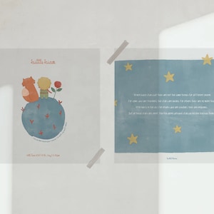 Le Petit Prince Geburtsdruck, Der kleine Prinz Geburtsdetails Poster, Neues Baby, Geburtsankündigung, Baby personalisierter Name, Le Petit Prince