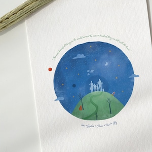 Il Piccolo Principe, Ritratto di famiglia personalizzato, Le Petit Prince, citazione di Saint-exupéry, stampa d'arte della scuola materna, neonato, neo mamma, regalo di compleanno