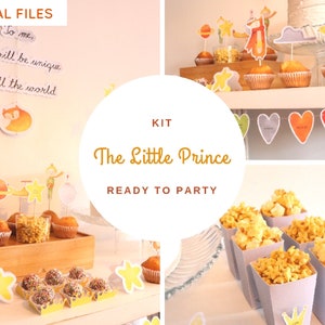 The Little Prince Printable Party Kit, Le Petit Prince digital party set, Party decoration, Baby shower, first birthday, DIY decor, one year image 1