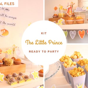 Kit de festa para impressão do Pequeno Príncipe, conjunto de festa digital Le Petit Prince, decoração de festa, chá de bebê, primeiro aniversário, decoração DIY, um ano