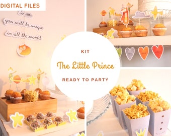 The Little Prince Printable Party Kit, Le Petit Prince digital party set, Party decoration, Baby shower, first birthday, DIY decor, one year