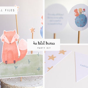 The Little Prince DIGITAL Party Kit, Le Petit Prince party supplies, Party decoration, Baby shower, first birthday, Le petit prince birthday