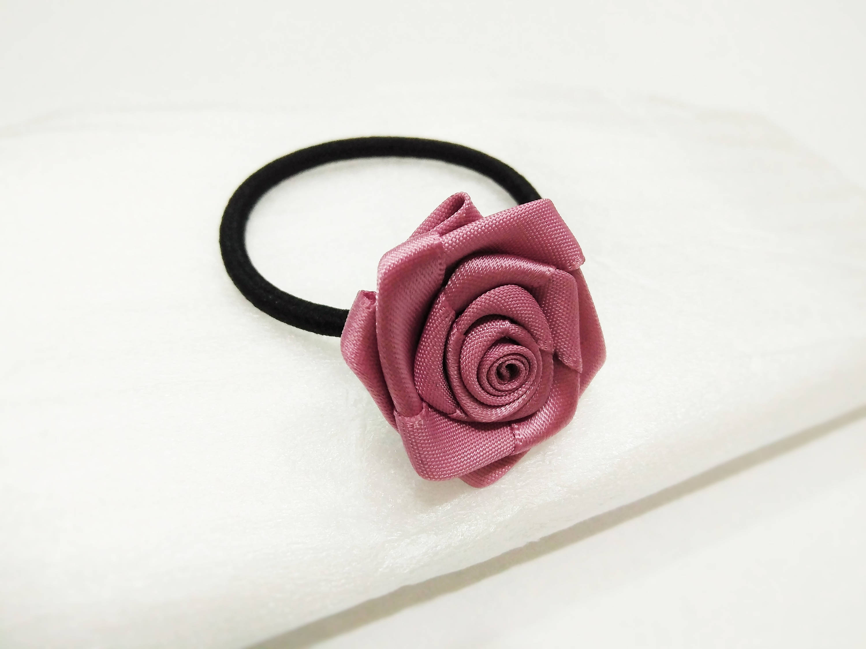 Rose/ Flower Hair Tie, Girl's Hair Tie, Elastic Hair Tie, Ponytail Tie