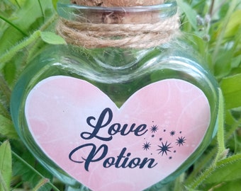 Make your own Love Potion  with 80ml glass heart shape bottle