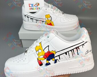 Zapatos personalizados hombres, zapatillas personalizadas, zapatos personalizados Air Force 1 dibujos animados