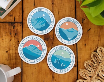 Snowdonia Mountains Coasters, Snowdon Coaster, Tryfan Coaster, Cadair Idris Coaster, Crib Goch Coaster, Snowdonia Gifts