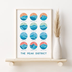 The Peak District Mountains Print, Mam Tor, Kinder Scout, The Roaches, Peak District Gift