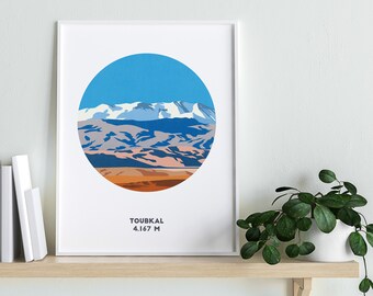 Toubkal Mountain print, Atlas Mountains, Maroc