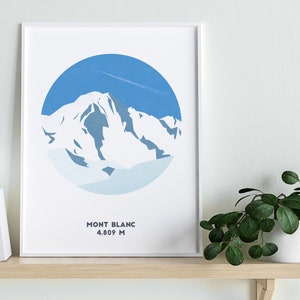 Mont Blanc Print, Chamonix,France, Mountain print, A4 Print, A3 Print, Gifts for him or her
