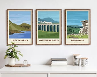 Set of 3 National Park Prints, Choose from the 15 parks