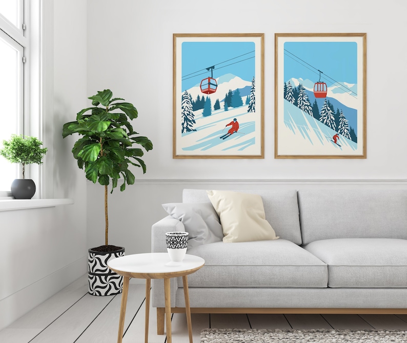 Custom Vintage Ski Resort Posters, Set of 2 - Etsy