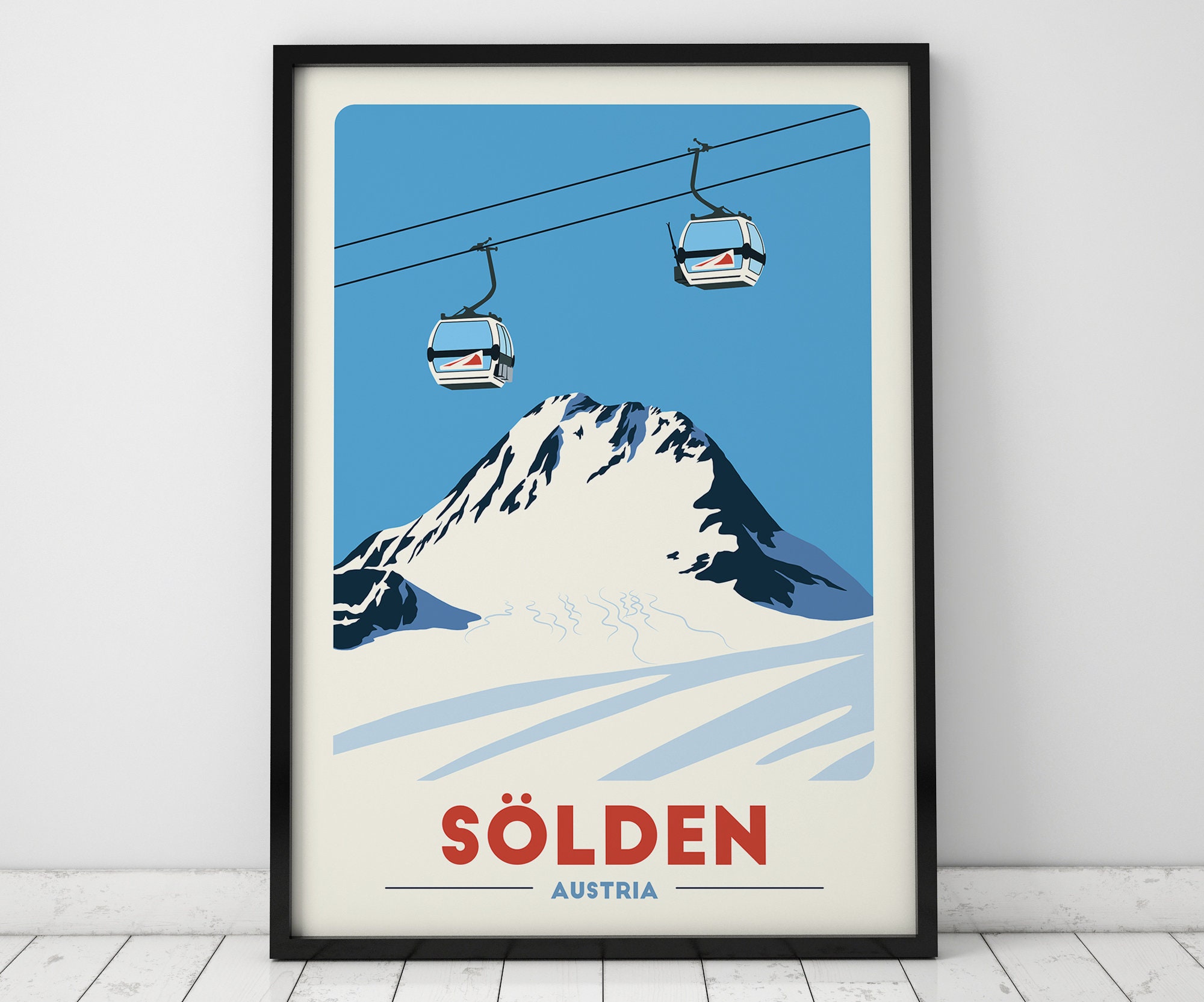 Solden Ski Lift Poster, Sölden Ski Art, Austria Ski Poster - Etsy