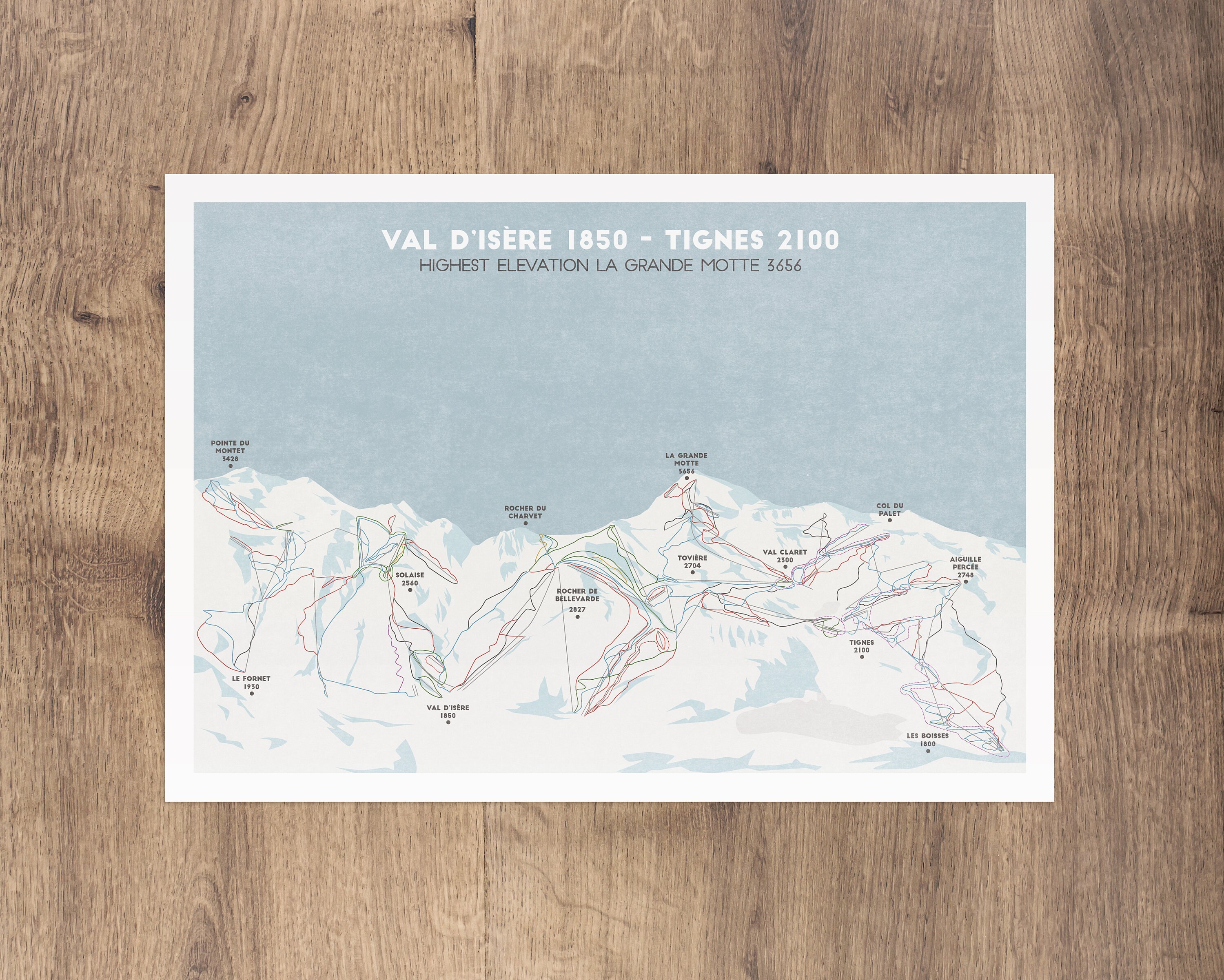 Espace Killy Piste Map Val D'isère & Tignes Ski Piste Map Espace Killy Ski | Etsy