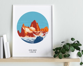 Fitz Roy Sunrise print, Patagonia print, Mountain Art