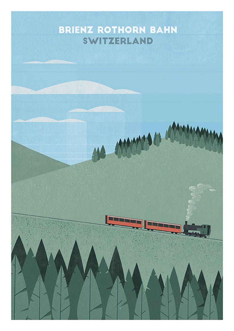 Brienz Rothorn Railway Print Switzerland Train A4 Print - Etsy