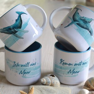 Grosse Keramik Tasse Ich Will Ans Meer Wal Etsy