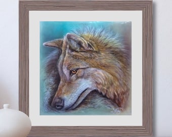 Wolf picture limited art print, gift idea for men