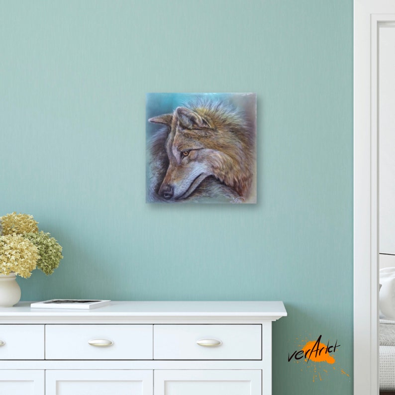 Wolf art print, limited reproduction of the original on canvas, 40 x 40 cm, lightfast, signed image 9