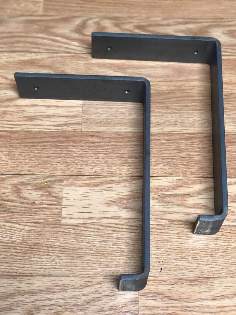 8 inch deep X 2 wide x 1/4 thick Steel shelf bracket Rustic Etsy