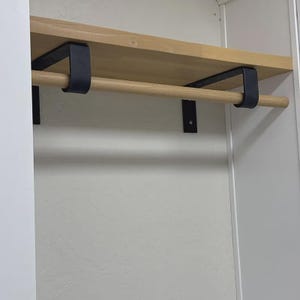 Set of 3 - 10 inch deep x 2 wide x 1/4 thick  Steel closet brackets, Closet rod bracket, Laundry room bracket, (White,Clear and Gold finish)