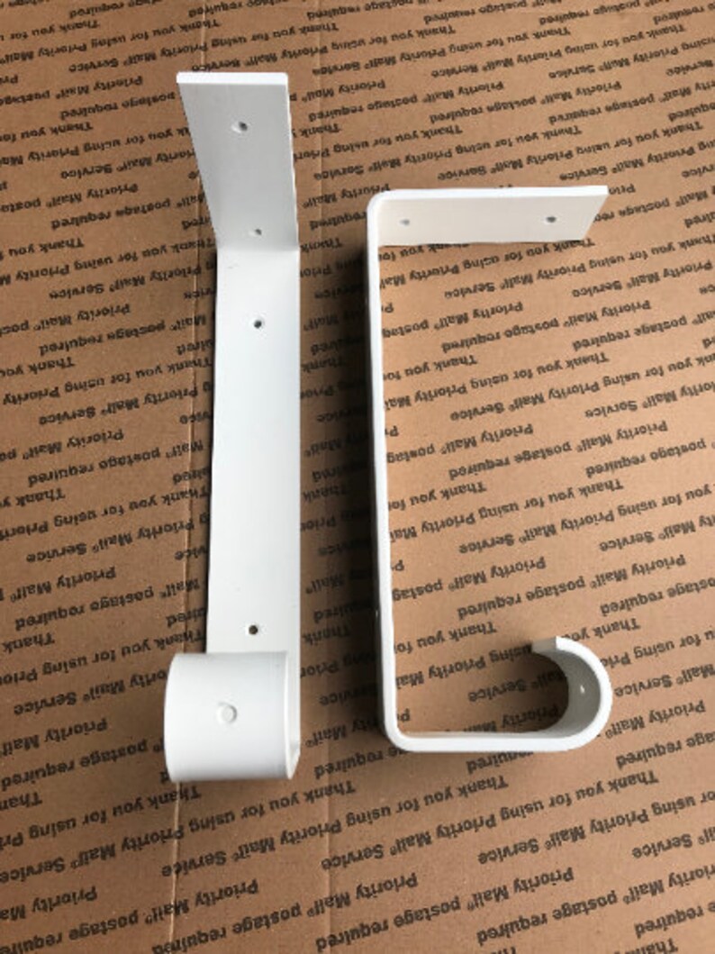White,Clear and Gold finish Closet rod bracket Laundry room bracket, Set of 3-8 inch deep x 2 wide x 14 thick Steel closet brackets