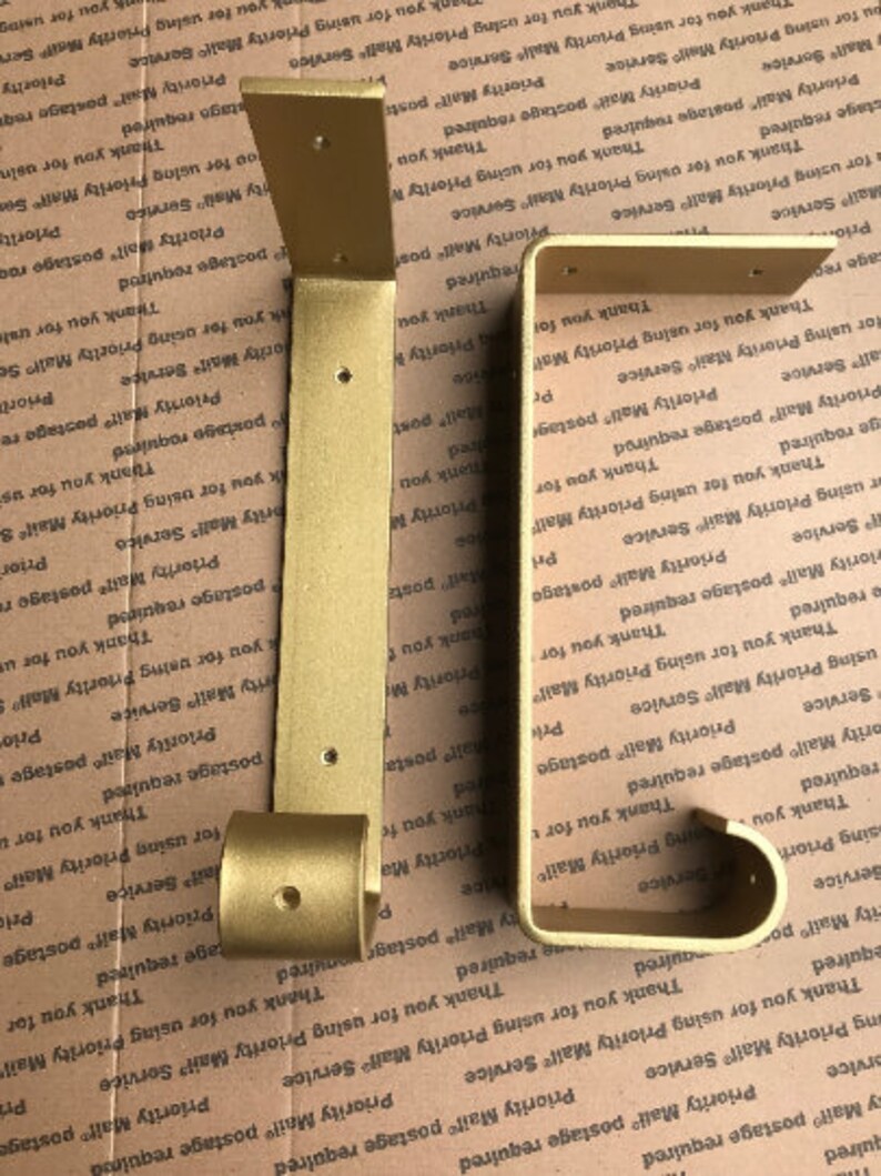 White,Clear and Gold finish Closet rod bracket Laundry room bracket, Set of 3-8 inch deep x 2 wide x 14 thick Steel closet brackets