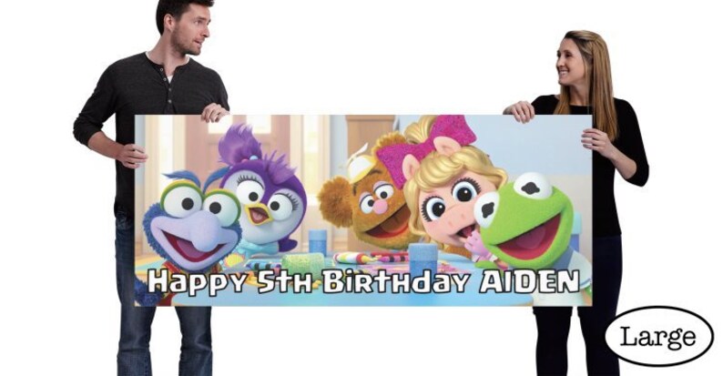 Customized Happy Birthday Banner Design Muppet Babies 2 Etsy