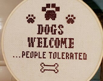 Dogs Welcome Cross Stitch