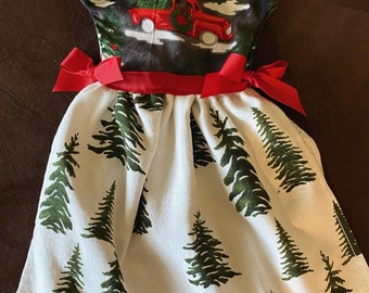 Christmas truck  tree oven dish towel dress